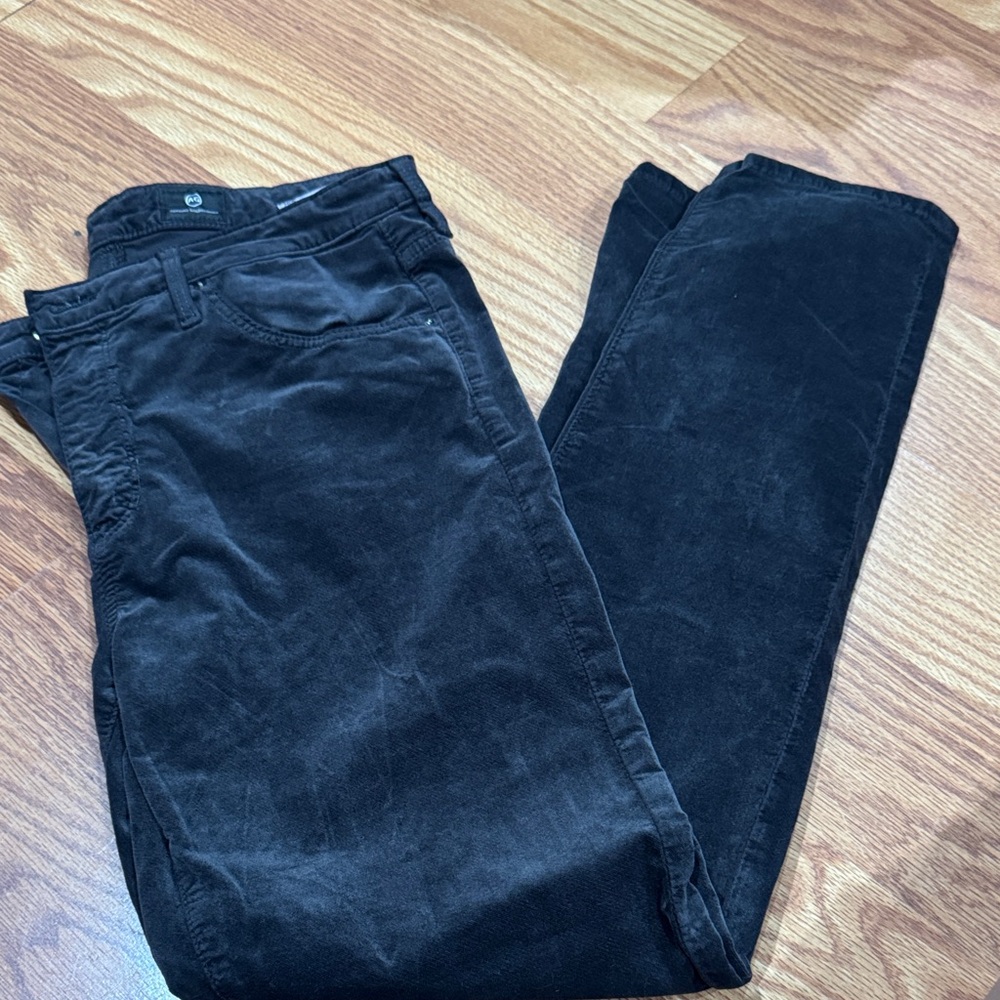 AG Adriano Goldschmied Women's Black Corduroy Pants